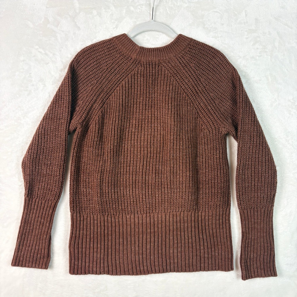 Universal Thread Sweater Women Small Brown Excellent Shaker Stitch Raglan Sleeve - Picture 7 of 9